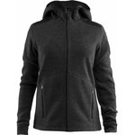 CRAFT Noble -naisten fleece-hupparitakki Meleerattu musta/musta (998999)