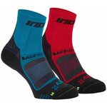 INOV-8 Race Elite Pro -kilpailusukat (tuplapakkaus) Sininen/musta, punainen/musta