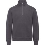 CLIQUE Miami -unisex-mallinen puolivetoketjullinen collegepaita Metallinharmaa (956)