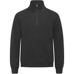 CLIQUE Miami -unisex-mallinen puolivetoketjullinen collegepaita Musta (99)