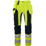PROJOB 6513 Stretch huomiohousut EN ISO 20471 Luokka 2/1 Keltainen/Musta (11)