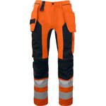 PROJOB 6513 Stretch huomiohousut EN ISO 20471 Luokka 2/1 Oranssi/Musta (1799)