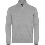 CUTTER & BUCK Oakville -miesten puolivetoketjullinen neulepusero Meleerattu harmaa (95)