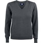 CUTTER & BUCK Everett V-neck Ladies Meleerattu antrasiitti (955)