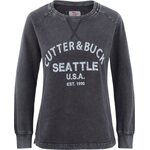CUTTER & BUCK Thorp Denim -naisten collegepaita Denim musta painatuksella (92155)