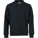 CLIQUE Basic Polo Sweater L/S Antracite melange (955)
