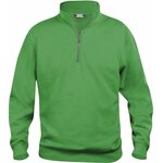 CLIQUE Basic -unisex-mallinen puolivetoketjullinen collegepaita Omenanvihreä (605)