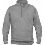 CLIQUE Basic -unisex-mallinen puolivetoketjullinen collegepaita Meleerattu harmaa (95)