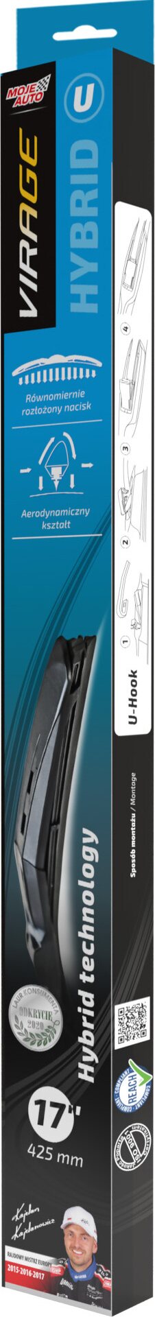 MOJE AUTO VIRAGE Hybrid "U" - Windshield wipers 425mm - 17"