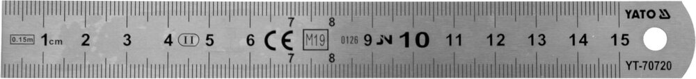 YATO Ruostumaton teräsviivain 150 mm