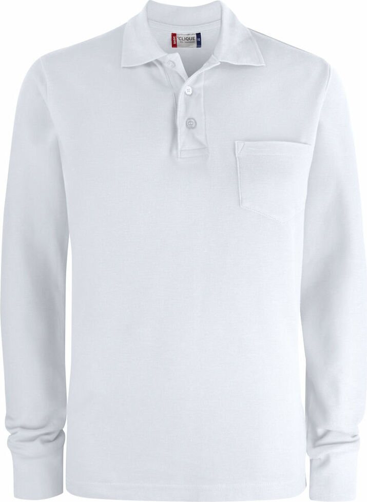 CLIQUE Basic Polo LS Pocket White (00)