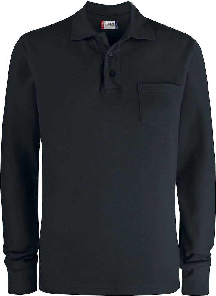 CLIQUE Basic Polo LS Pocket Black (99)
