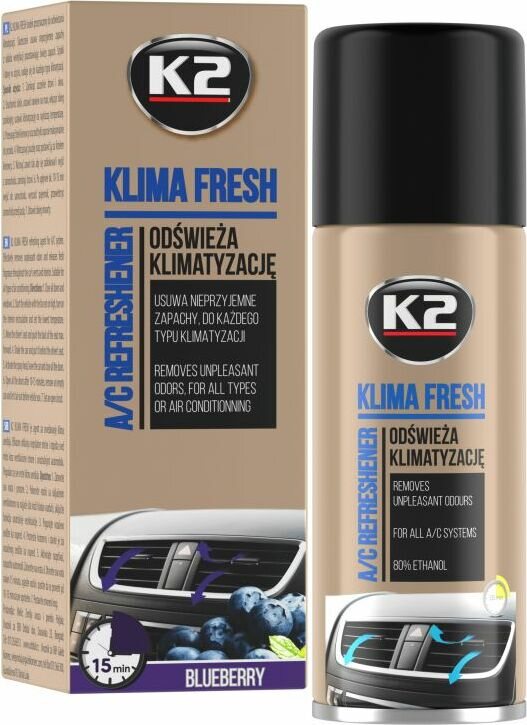 K2 KLIMA FRESH - Ilmastoinnin raikastaja 150ML Mustikka