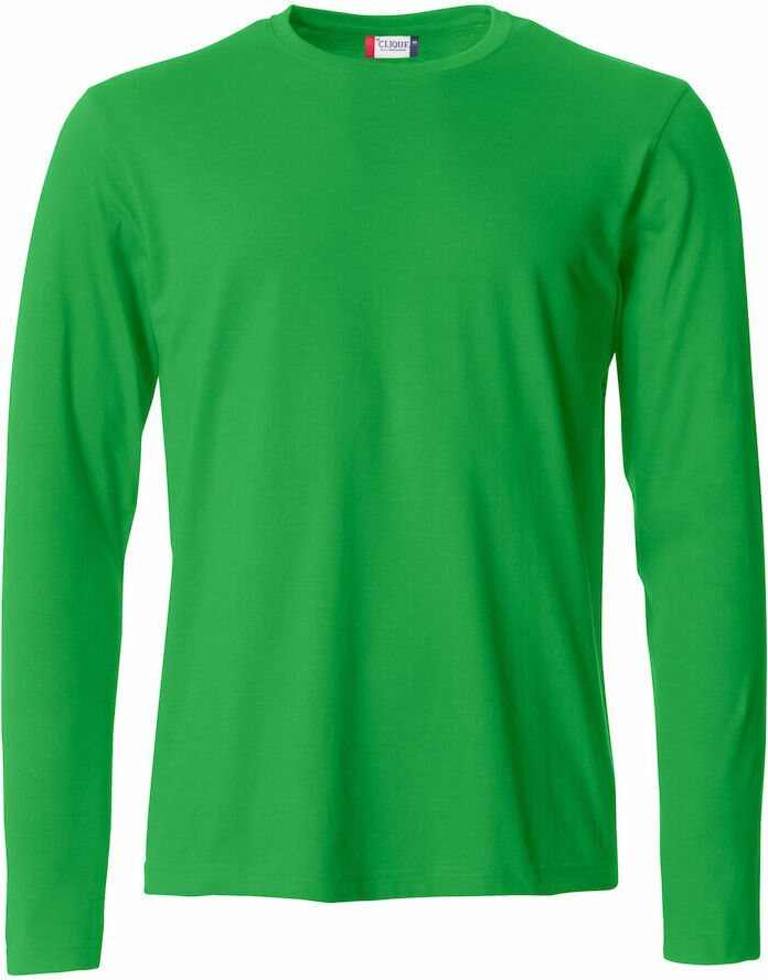 CLIQUE Basic -miesten pitkähihainen t-paita Omenanvihreä (605)