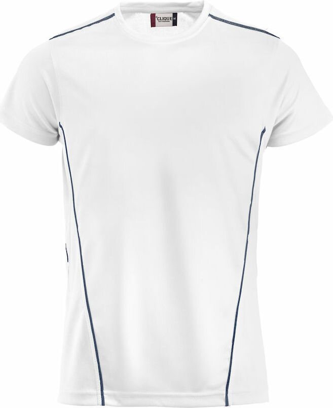 CLIQUE Ice Sport -miesten tekninen t-paita Valkoinen/laivastonsininen (0058)