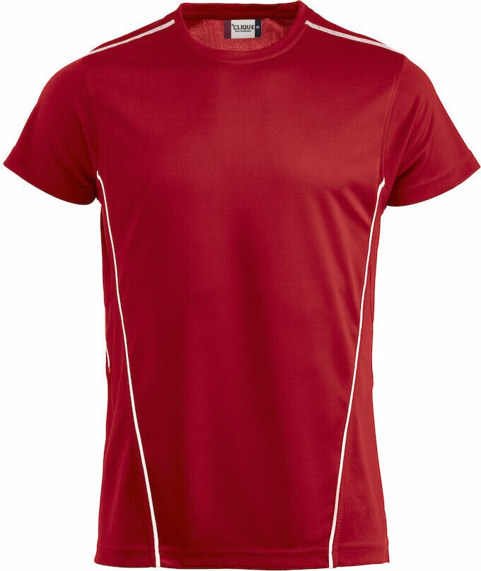 CLIQUE Ice Sport -miesten tekninen t-paita Punainen/valkoinen (3500)