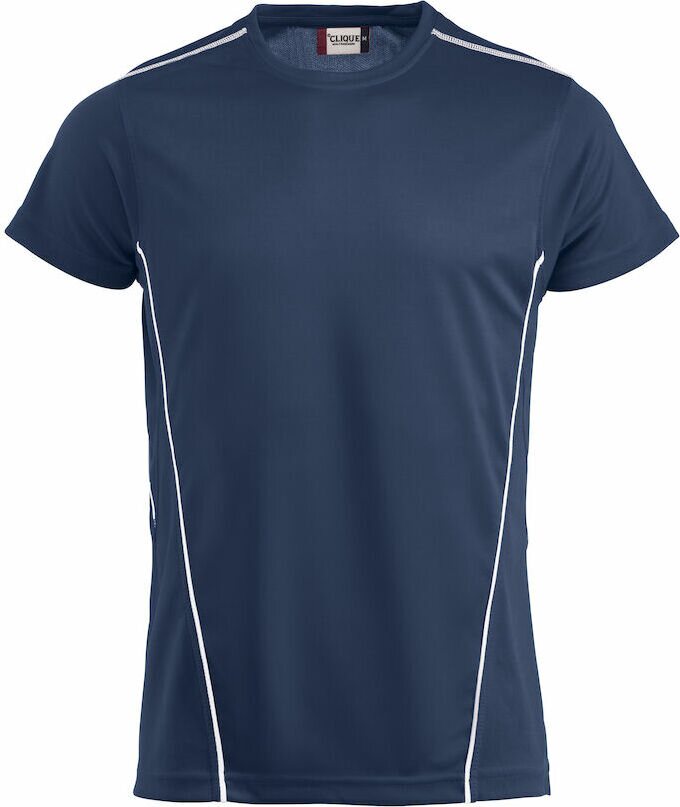 CLIQUE Ice Sport -miesten tekninen t-paita Laivastonsininen/valkoinen (5800)