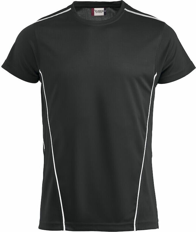 CLIQUE Ice Sport -miesten tekninen t-paita Musta/valkoinen (9900)