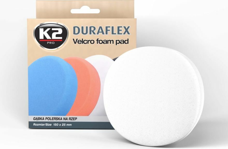 K2 Duraflex Kiillotuslaikka tarrakiinnityksellä 150 x 25 mm Valkoinen