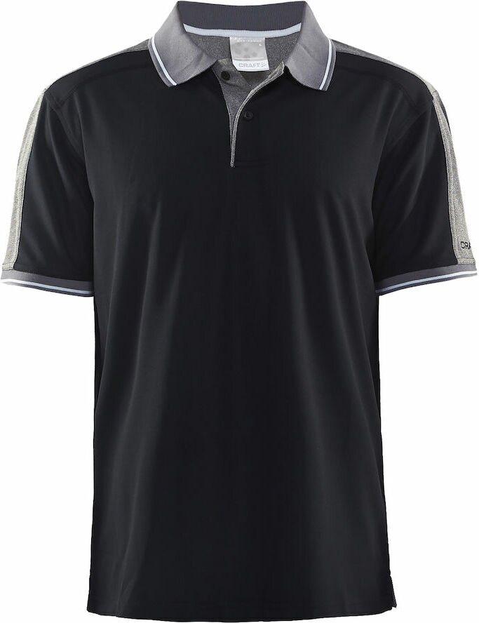 CRAFT Noble Polo Pique Shirt M Black/dark grey melange (9975)