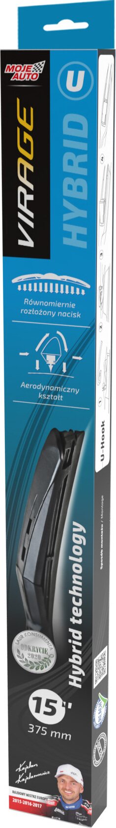 MOJE AUTO VIRAGE Hybrid "U" - Windshield wipers 375mm - 15"