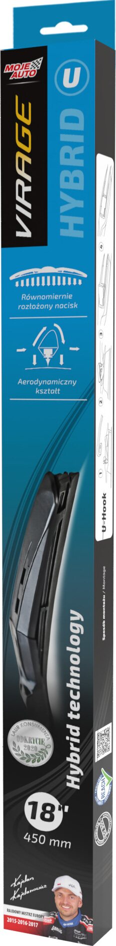 MOJE AUTO VIRAGE Hybrid "U" - Windshield wipers 450mm - 18"