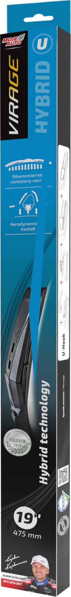 MOJE AUTO VIRAGE Hybrid "U" - Windshield wipers 475mm - 19"