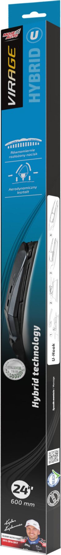 MOJE AUTO VIRAGE Hybrid "U" - Windshield wipers 600mm - 24"
