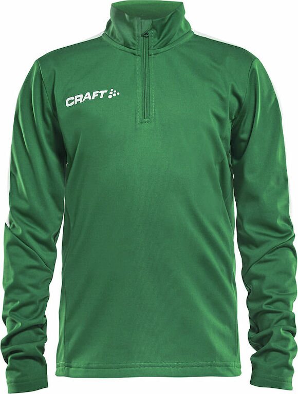 CRAFT Progress Halfzip Ls Tee Jr Team green (1651)