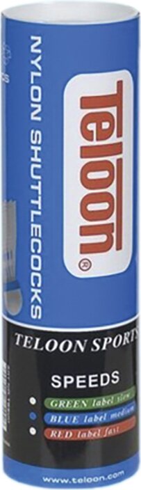 TELOON Sulkapallot 6 kpl T-200 blå (keskinopea)