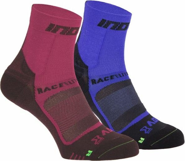 INOV-8 Race Elite Pro -kilpailusukat (tuplapakkaus) Pinkki/musta, sininen/musta