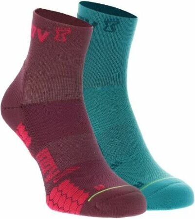 INOV-8 TrailFly -lyhytvartiset polkujuoksusukat (tuplapakkaus) Sinivihreä/violetti