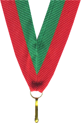 Mitalinauha 22 mm Vihreä/punainen