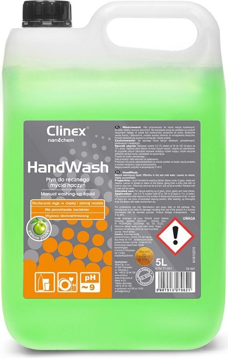 CLINEX HandWash - Dishwashing liquid - green apple 5 l Vihreä omena