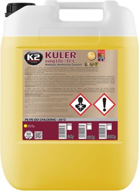 K2 KULER - Ready-to-use coolant -35°C 20 kg 黄色