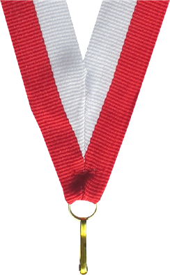 Mitalinauha 22 mm Valkoinen/punainen