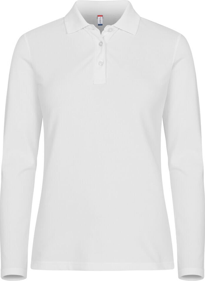 CLIQUE Stretch -naisten laadukas pitkähihainen pikeepaita Valkoinen (00)