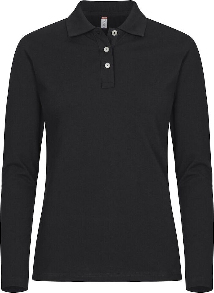 CLIQUE Stretch -naisten laadukas pitkähihainen pikeepaita Musta (99)