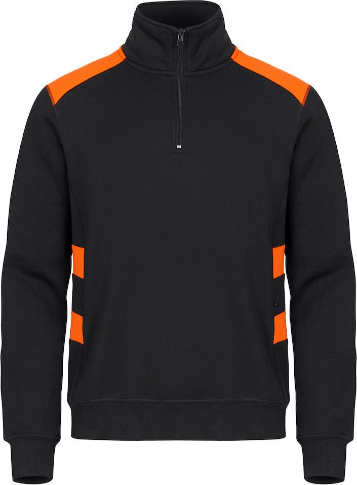 CLIQUE Ambition -unisex-mallinen puolivetoketjullinen collegepaita Huomio-oranssi (170)