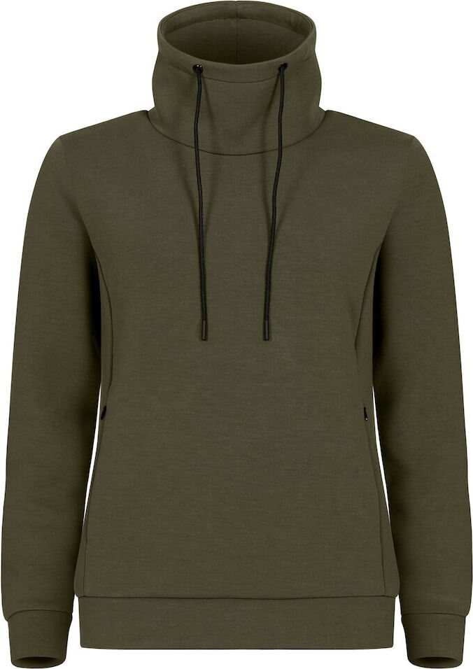 CLIQUE Hobart -naisten korkeakauluksinen collegepaita Sumunvihreä (75)