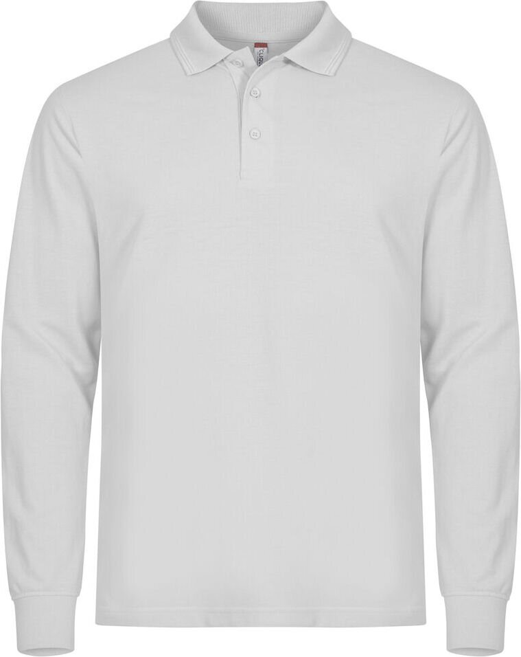 CLIQUE Manhattan -miesten pitkähihainen pikeepaita Valkoinen (00)