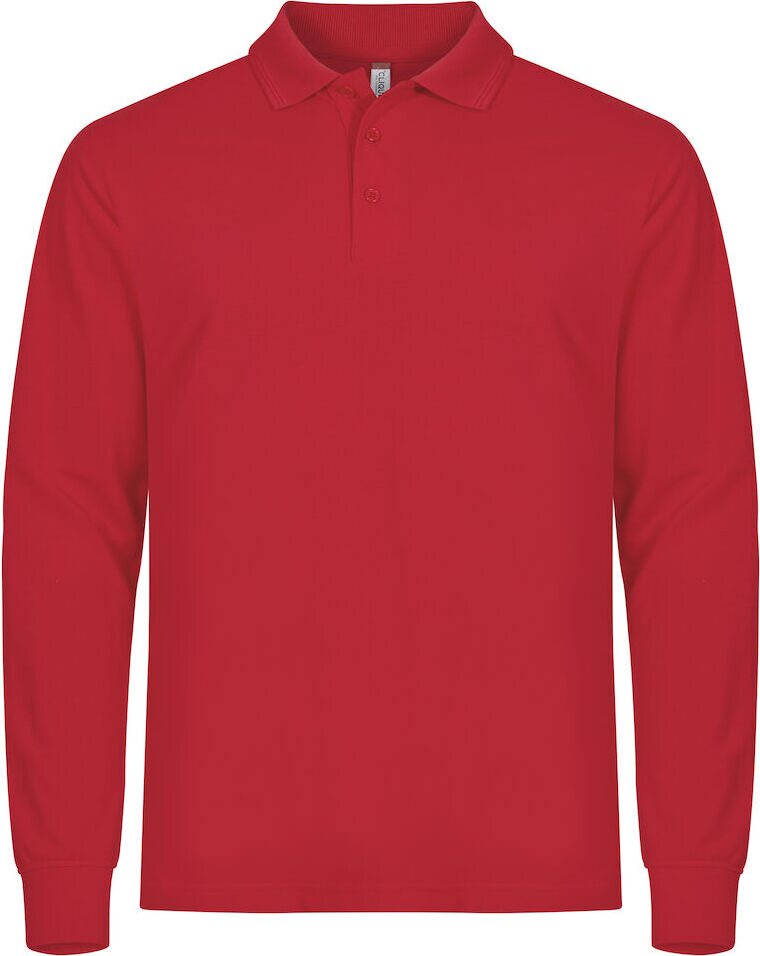 CLIQUE Manhattan -miesten pitkähihainen pikeepaita Punainen (35)