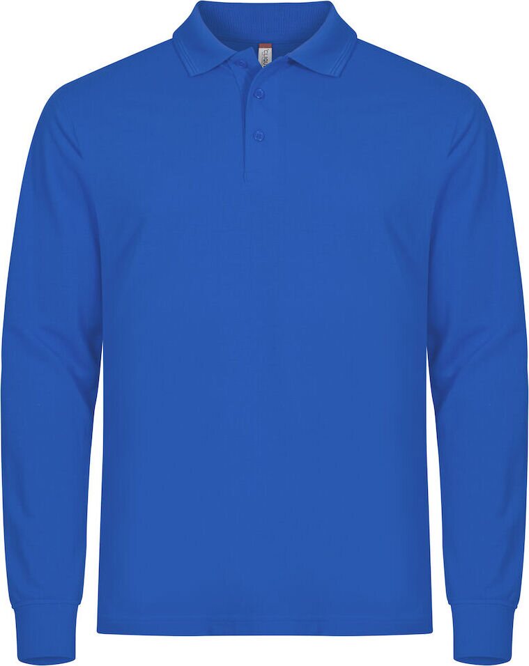 CLIQUE Manhattan -miesten pitkähihainen pikeepaita Keskisininen (55)