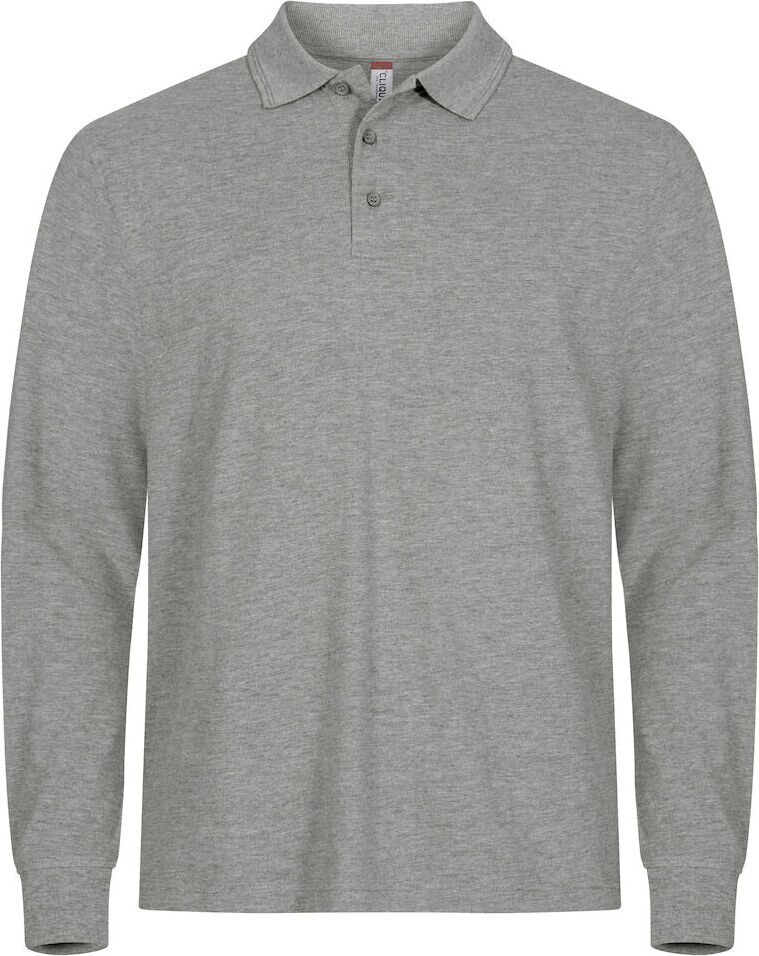 CLIQUE Manhattan -miesten pitkähihainen pikeepaita Meleerattu harmaa (95)