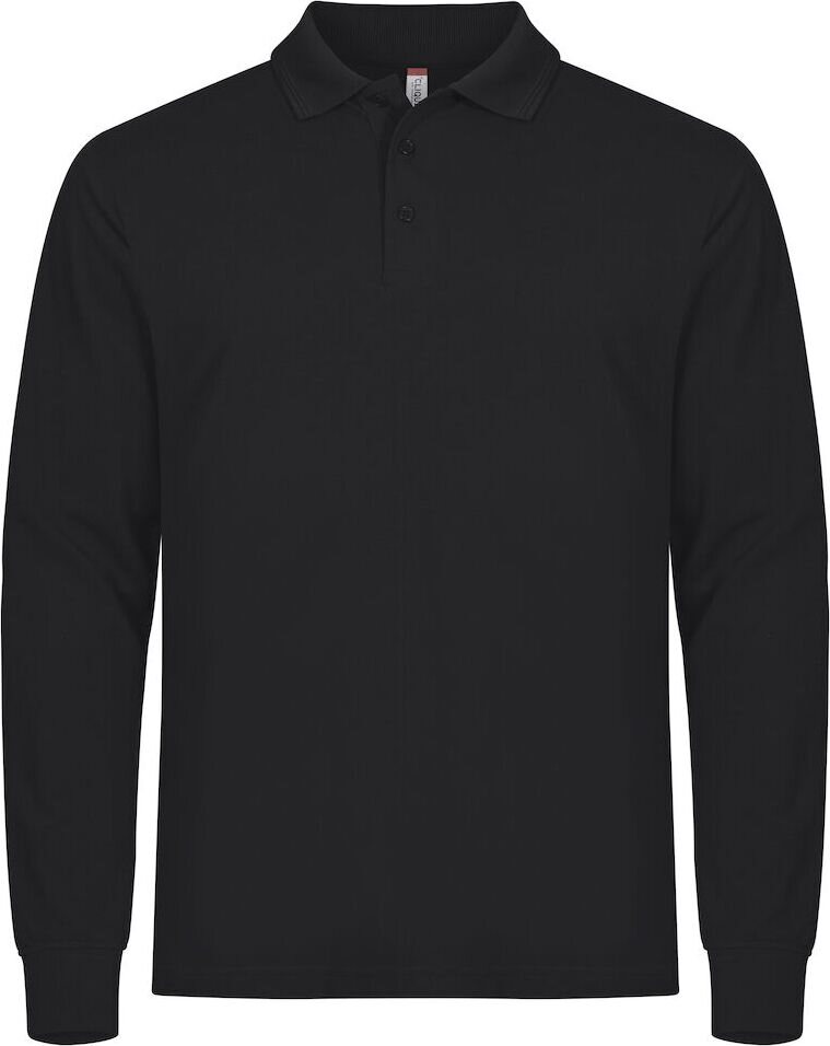 CLIQUE Manhattan -miesten pitkähihainen pikeepaita Musta (99)