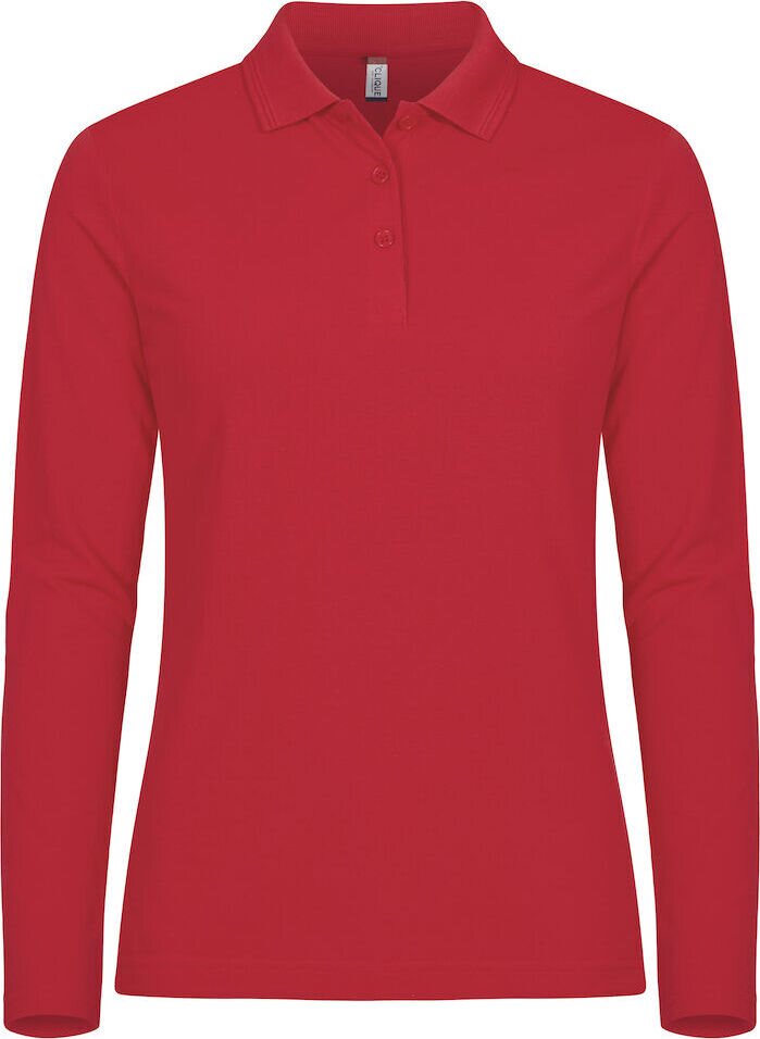 CLIQUE Manhattan -naisten pitkähihainen pikeepaita Punainen (35)