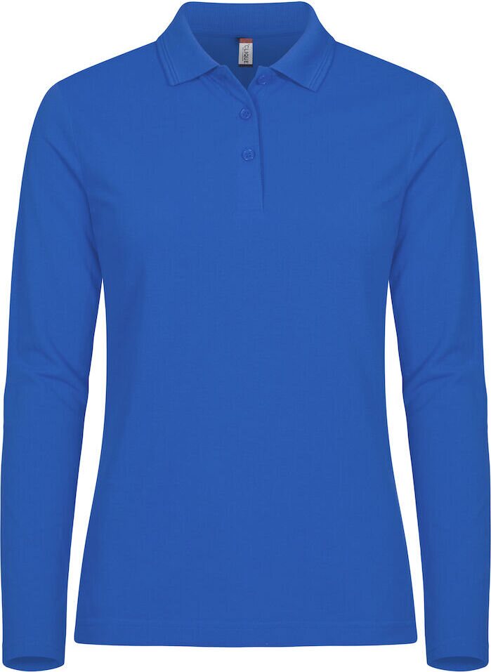 CLIQUE Manhattan -naisten pitkähihainen pikeepaita Keskisininen (55)