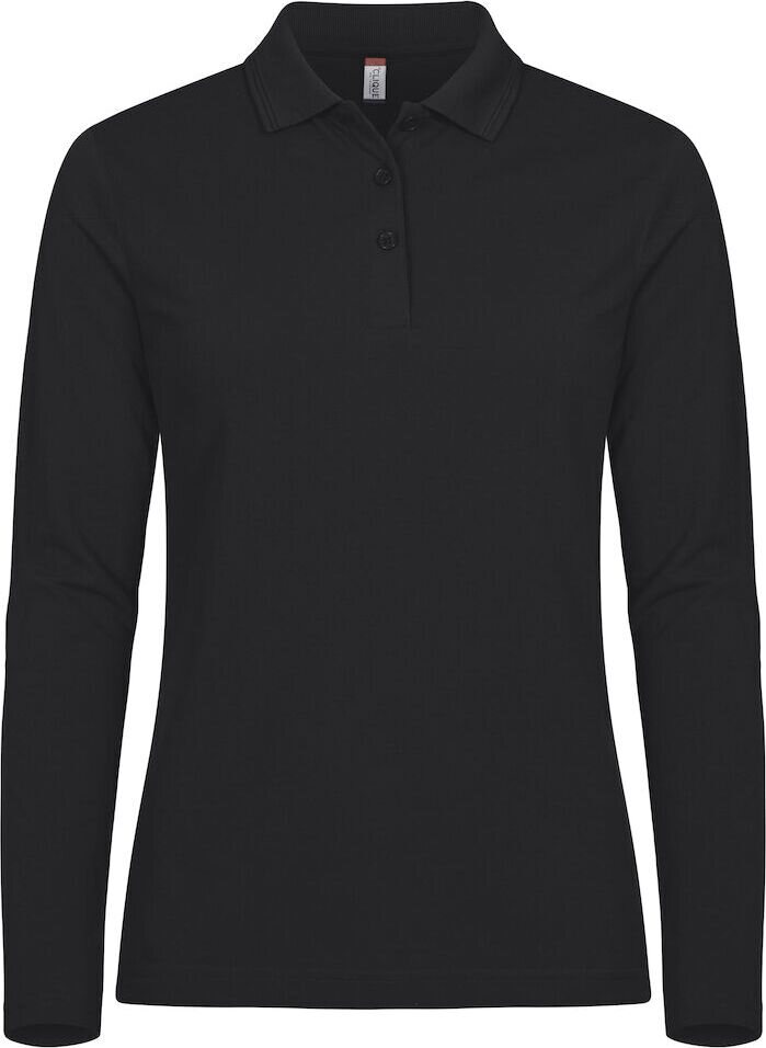 CLIQUE Manhattan -naisten pitkähihainen pikeepaita Musta (99)