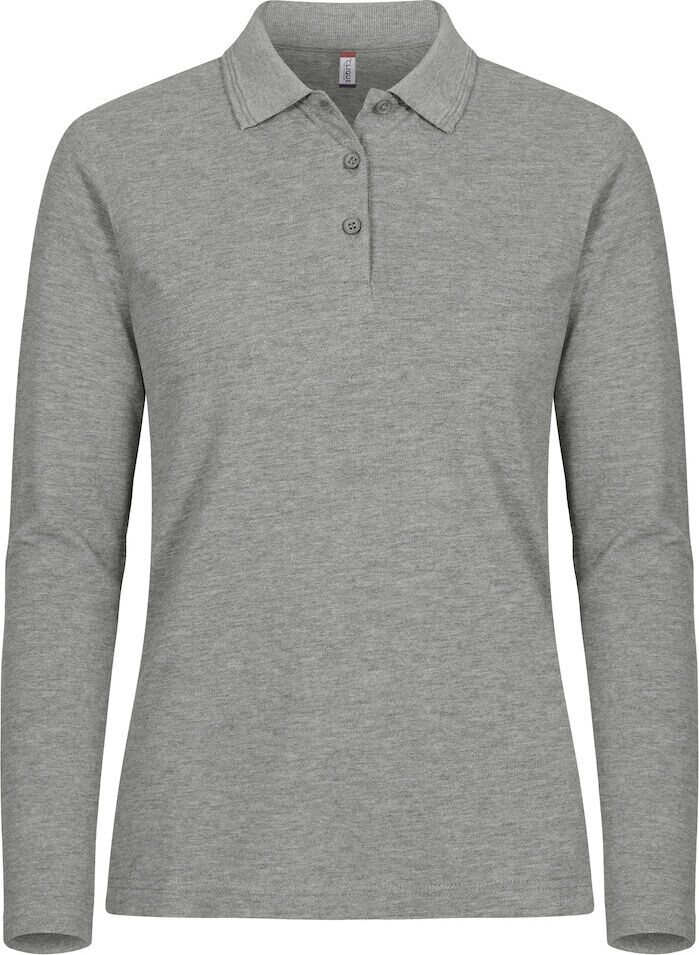 CLIQUE Manhattan -naisten pitkähihainen pikeepaita Meleerattu harmaa (95)