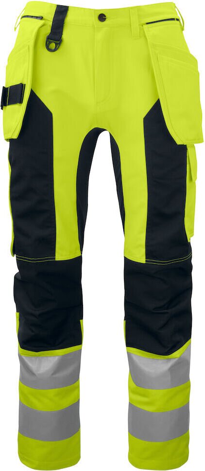PROJOB 6513 Stretch huomiohousut EN ISO 20471 Luokka 2/1 Keltainen/Musta (11)